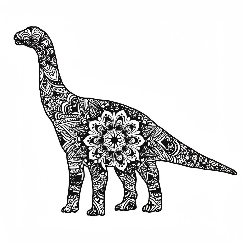 dino mandala coloring page