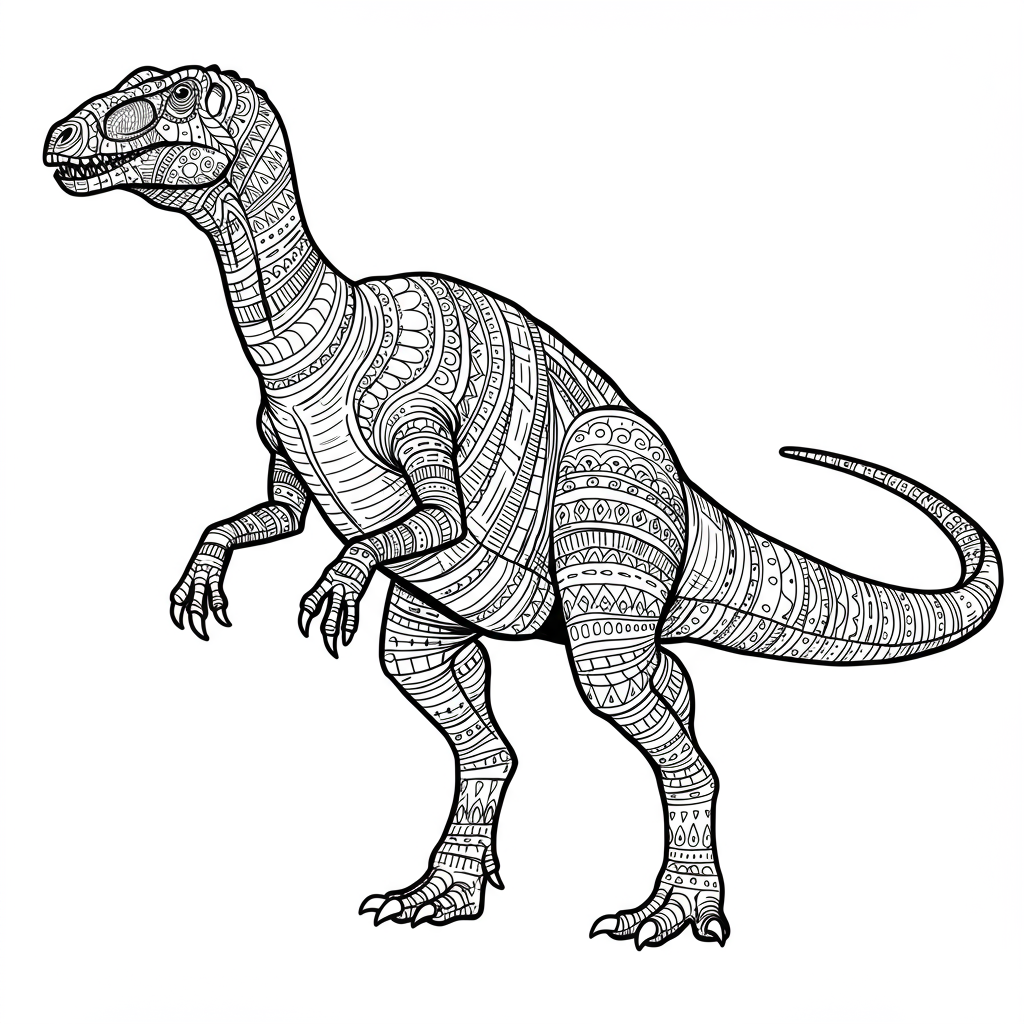 dino pattern coloring page