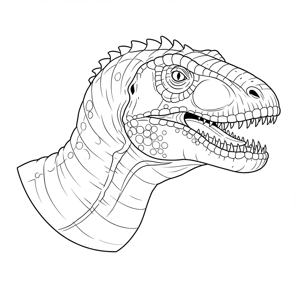 dino portrait coloring page