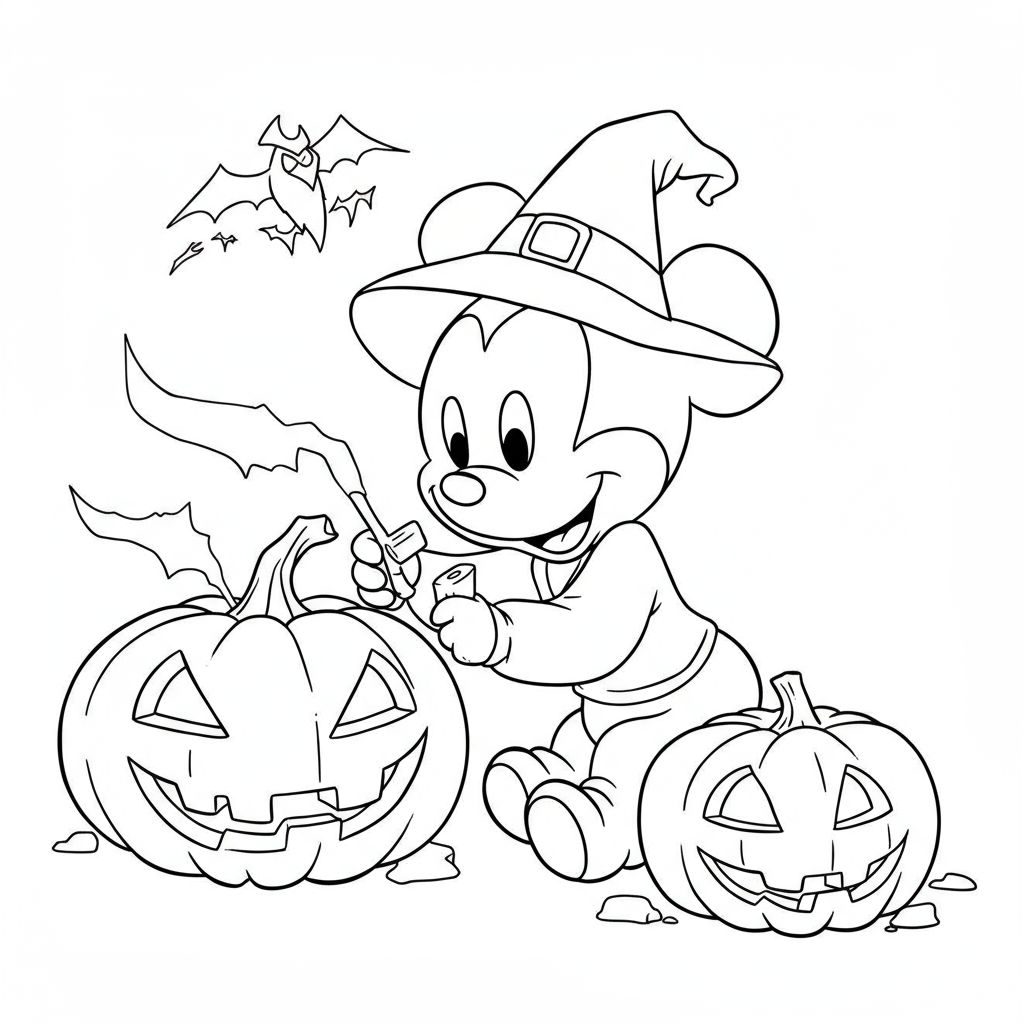 disney halloween bebek boyama sayfası