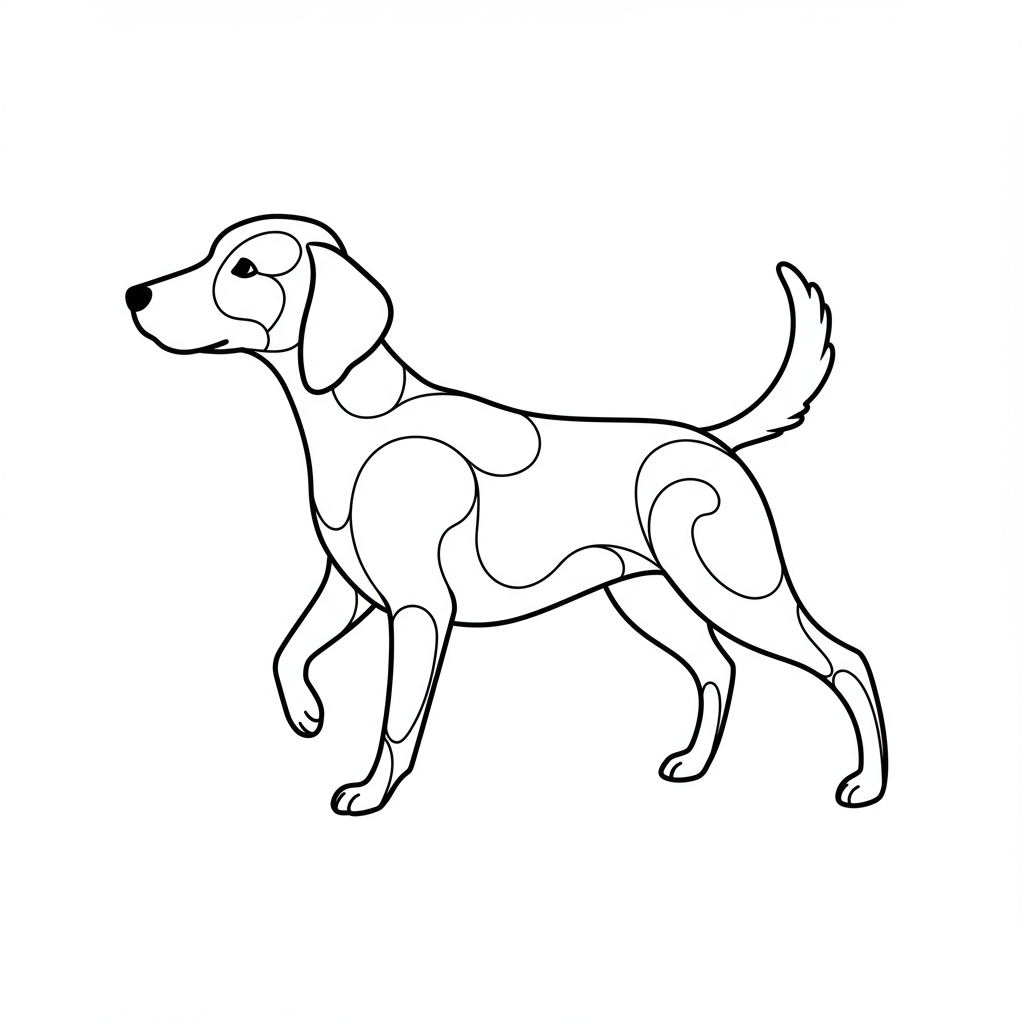dog abstract coloring page