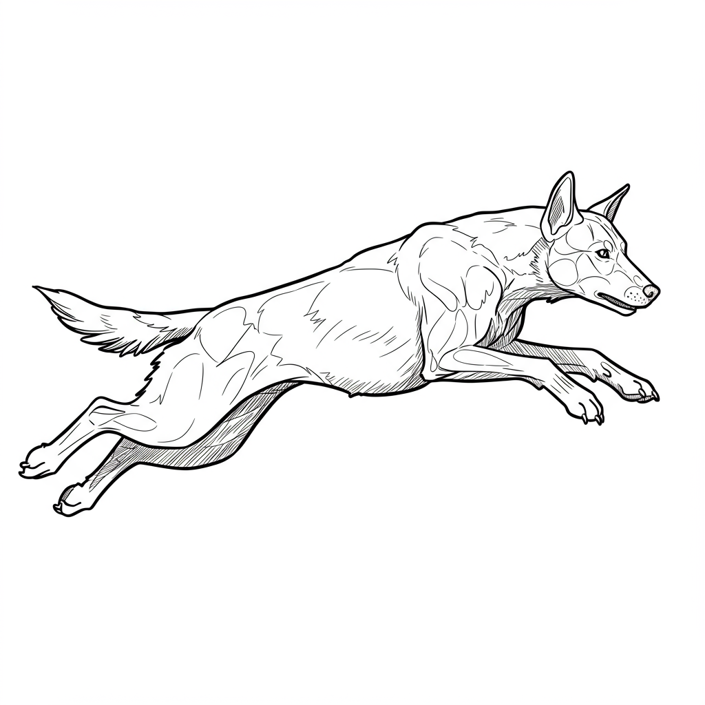 página para colorir de cachorro em ação