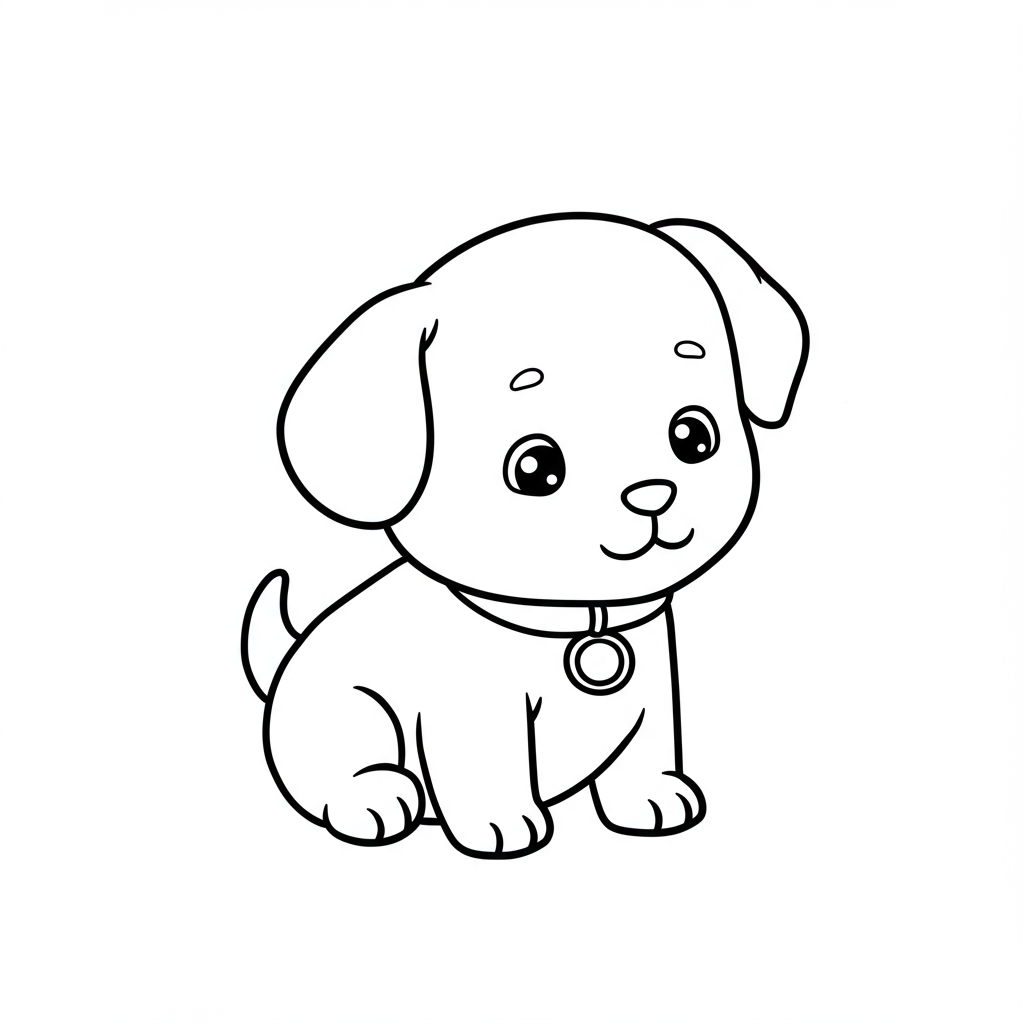 dog baby coloring page