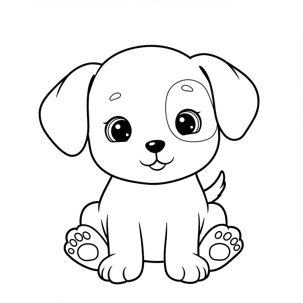 página para colorir de cachorro bebê