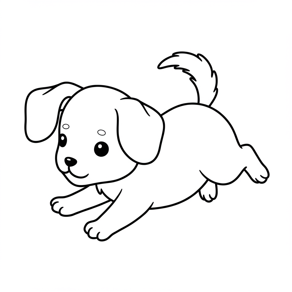 página para colorir de cachorro fofo