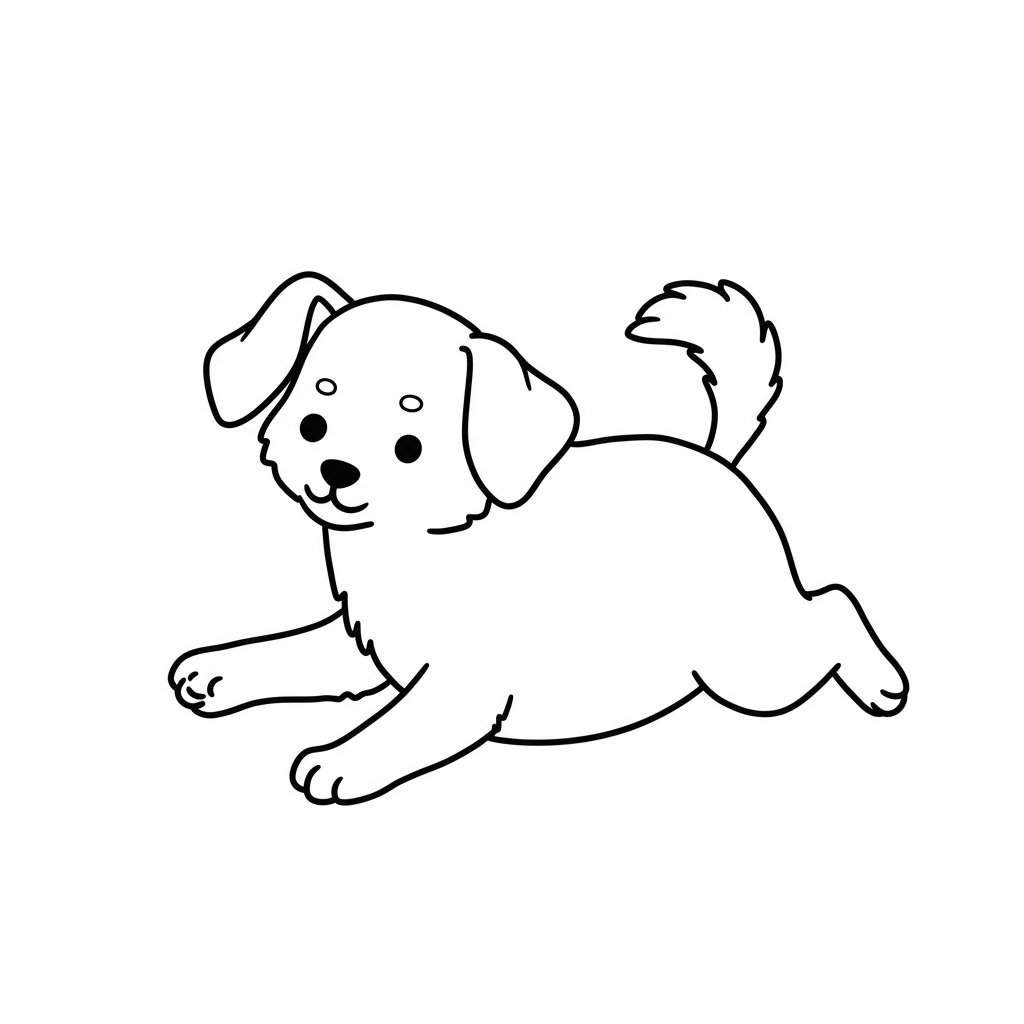 dog cute coloring page