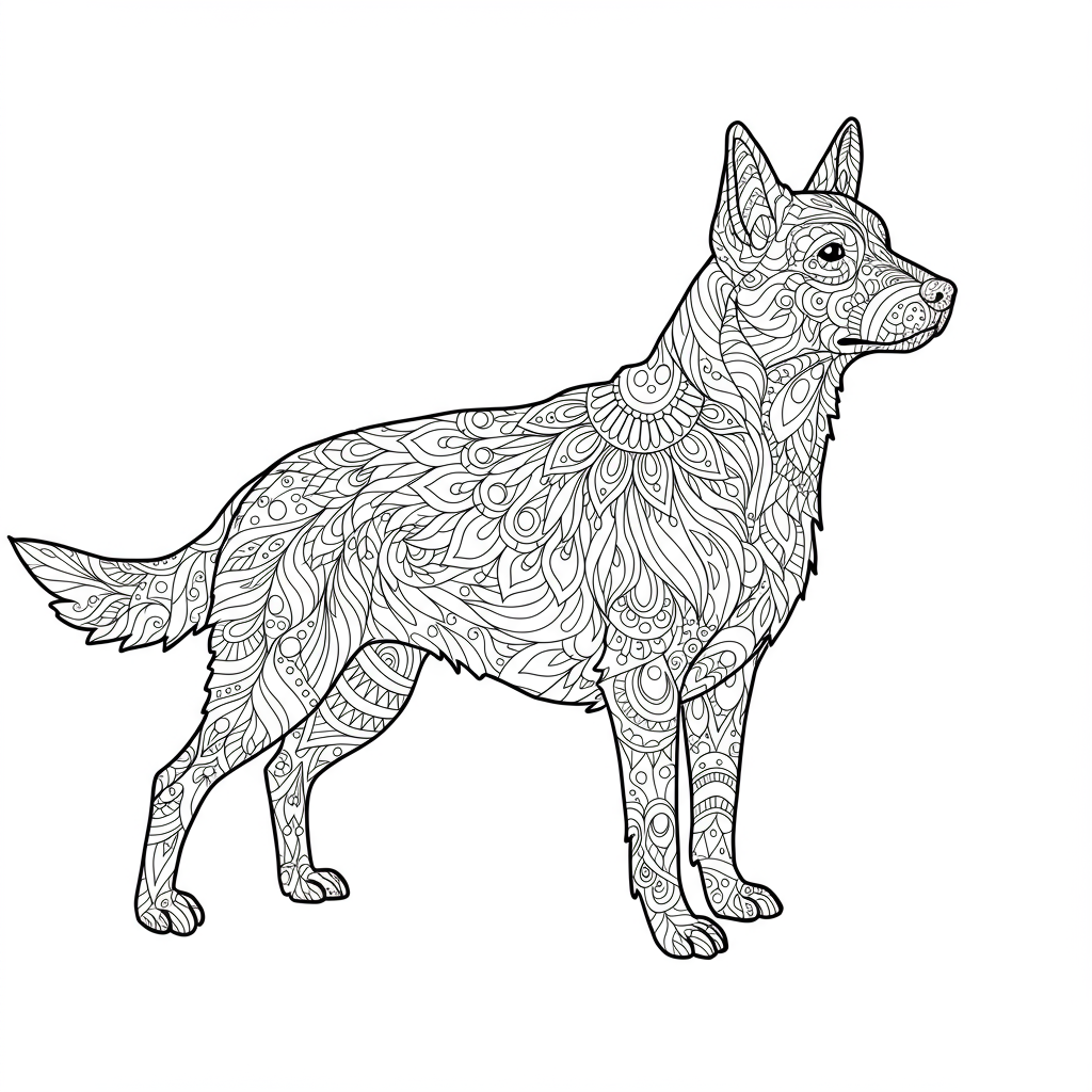 página para colorir de cachorro decorativo