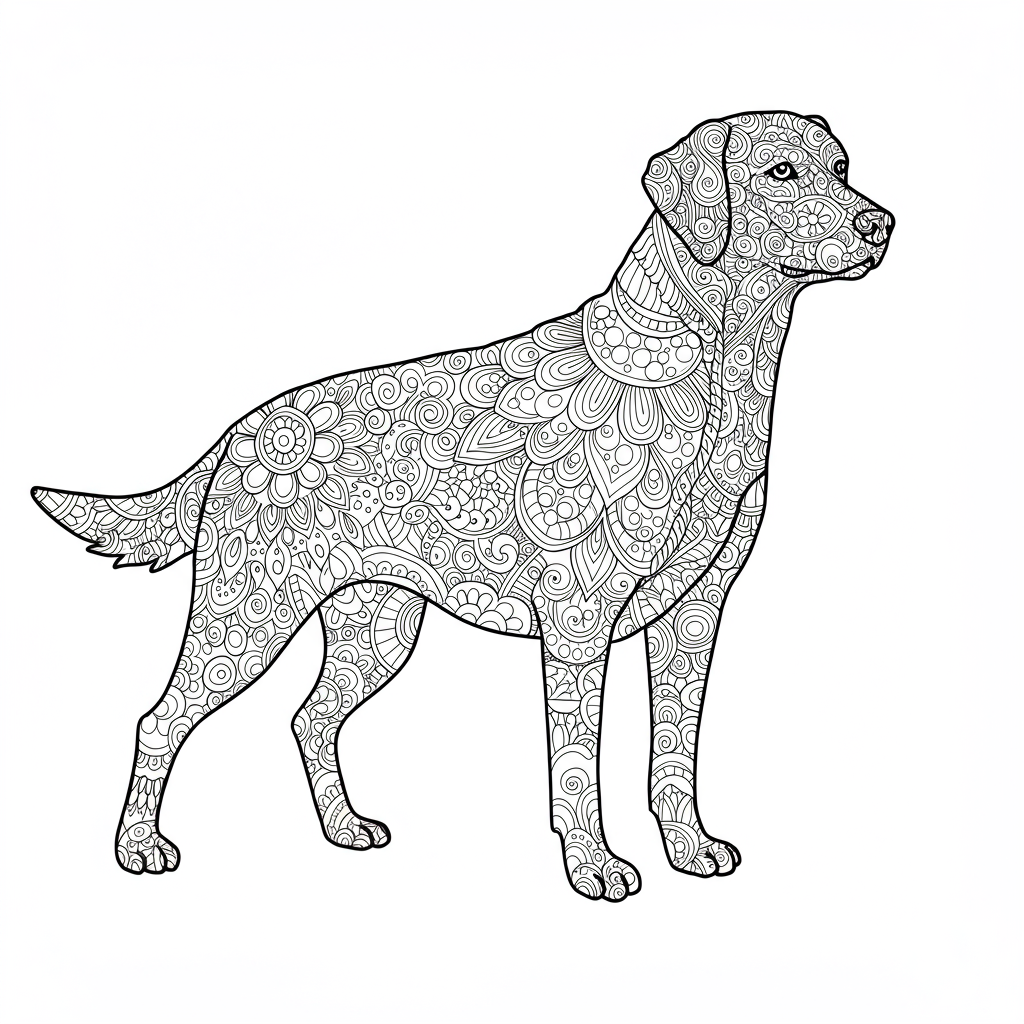 dog decorative coloring page