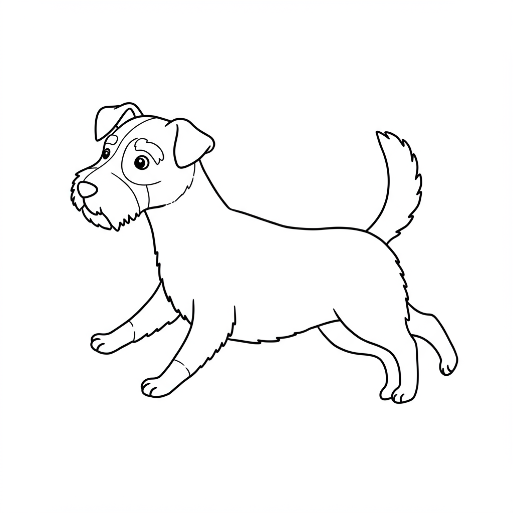 dog easy coloring page