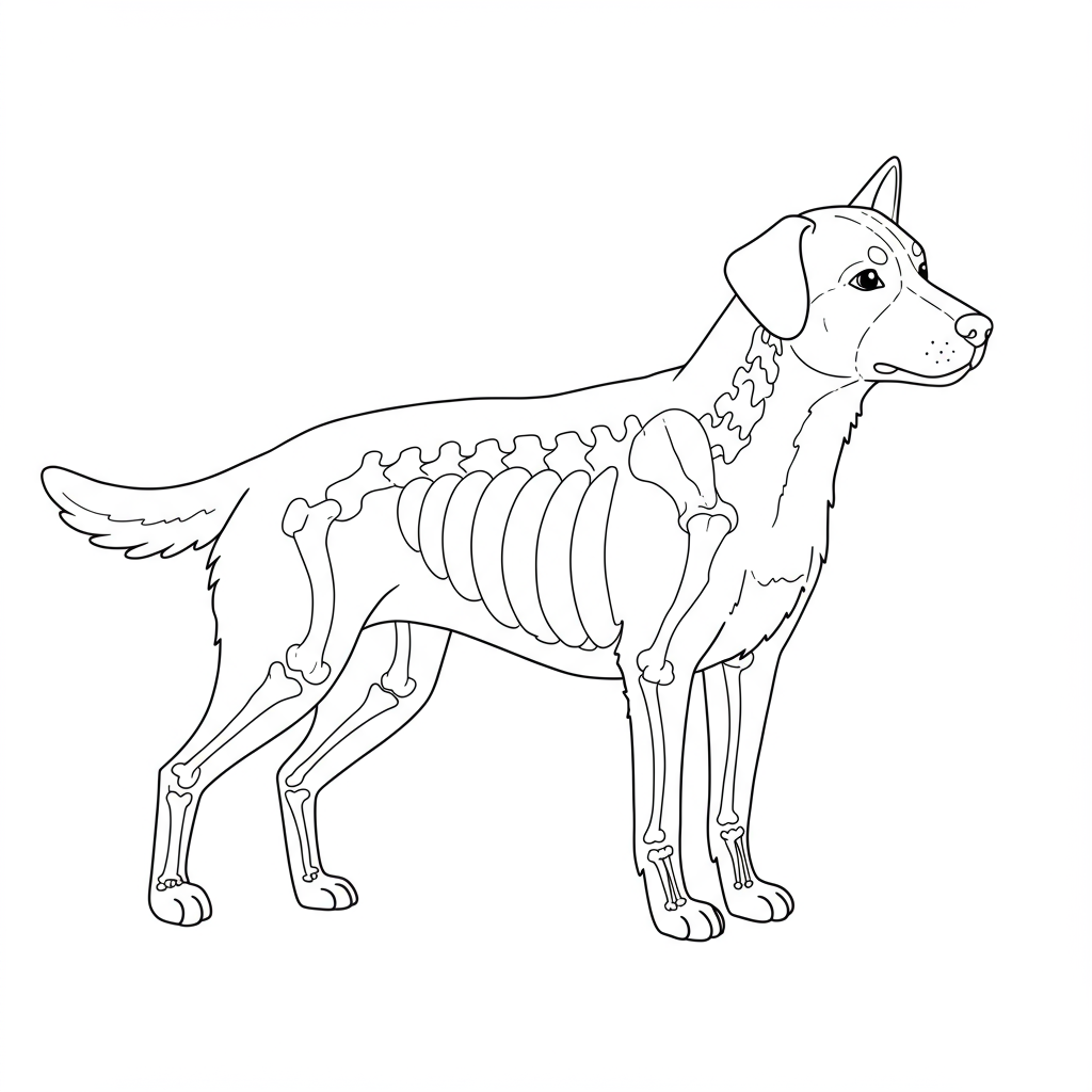 dog educational coloring page
