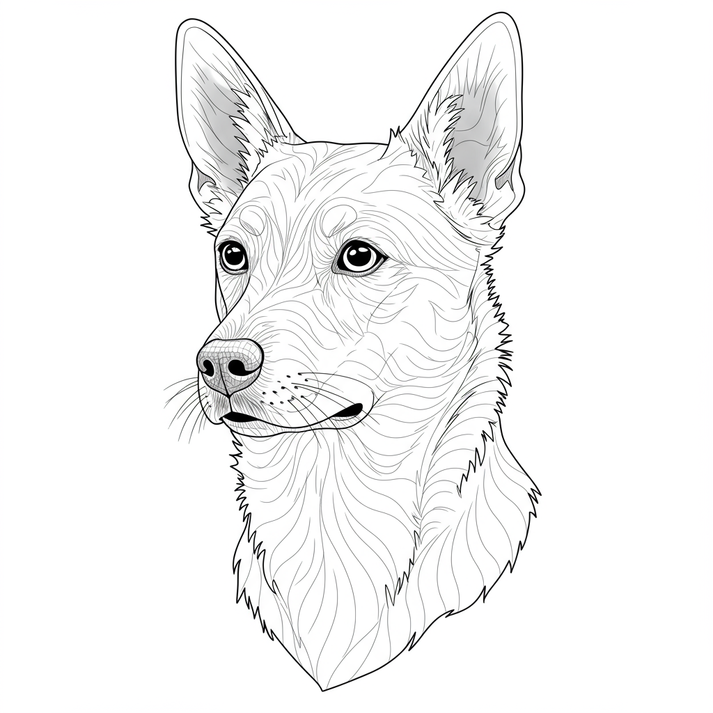 dog portrait coloring page