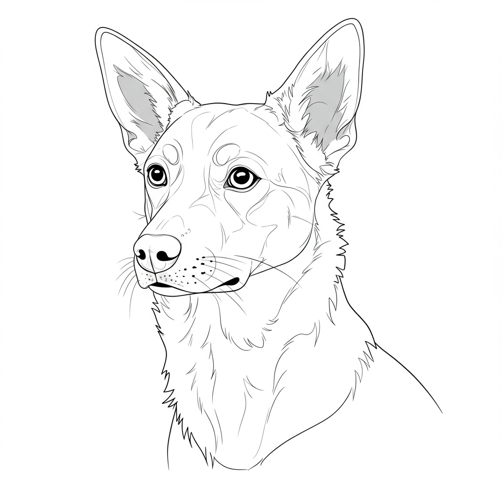 página para colorir de cachorro retrato