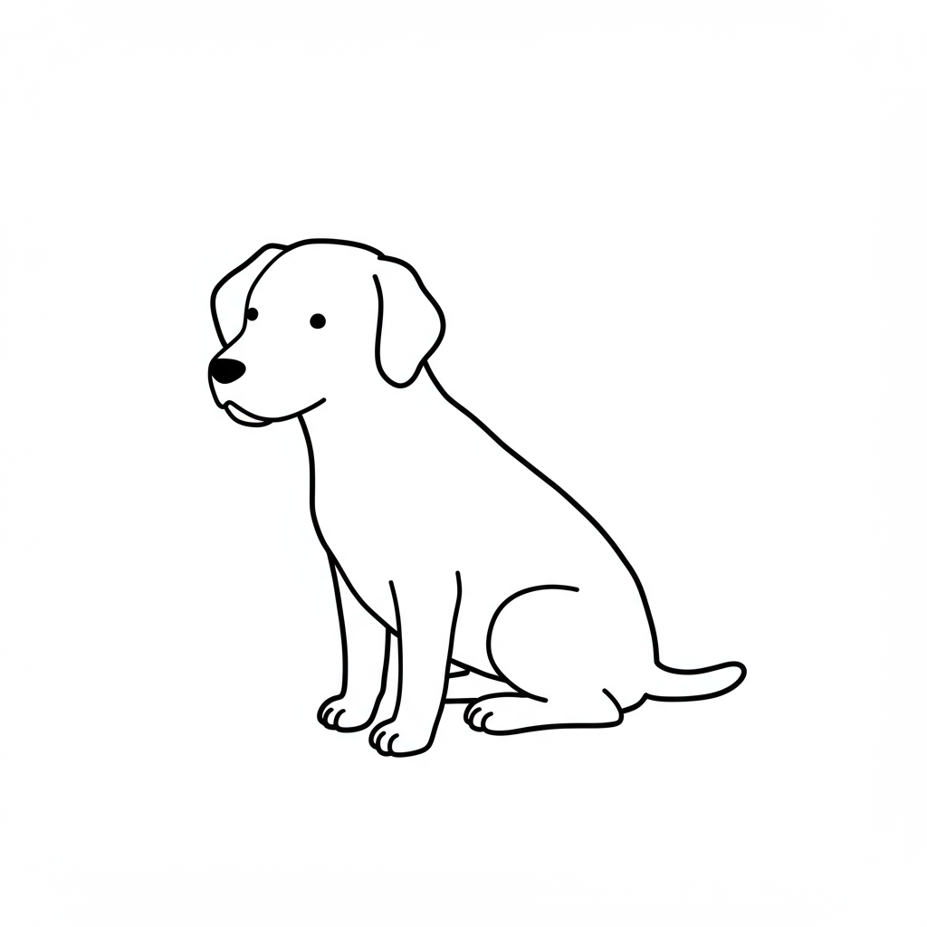dog simple coloring page
