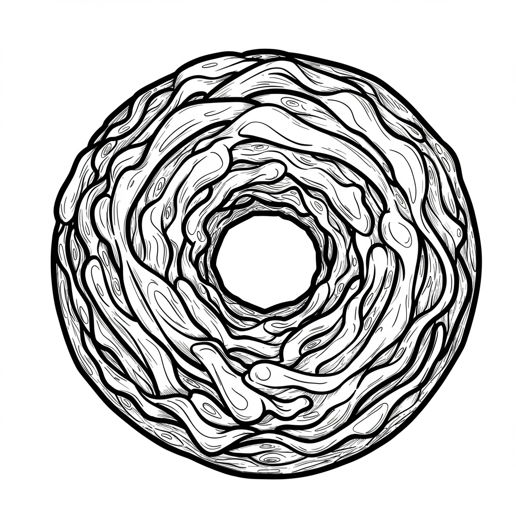donut abstract coloring page