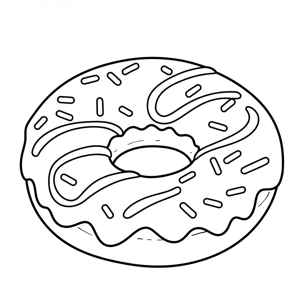 donut cartoon coloring page
