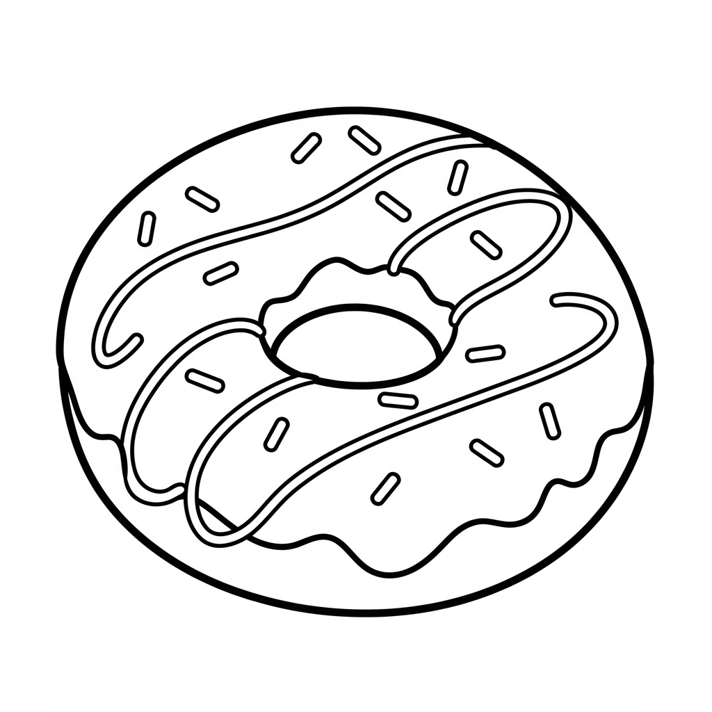 donut cute coloring page