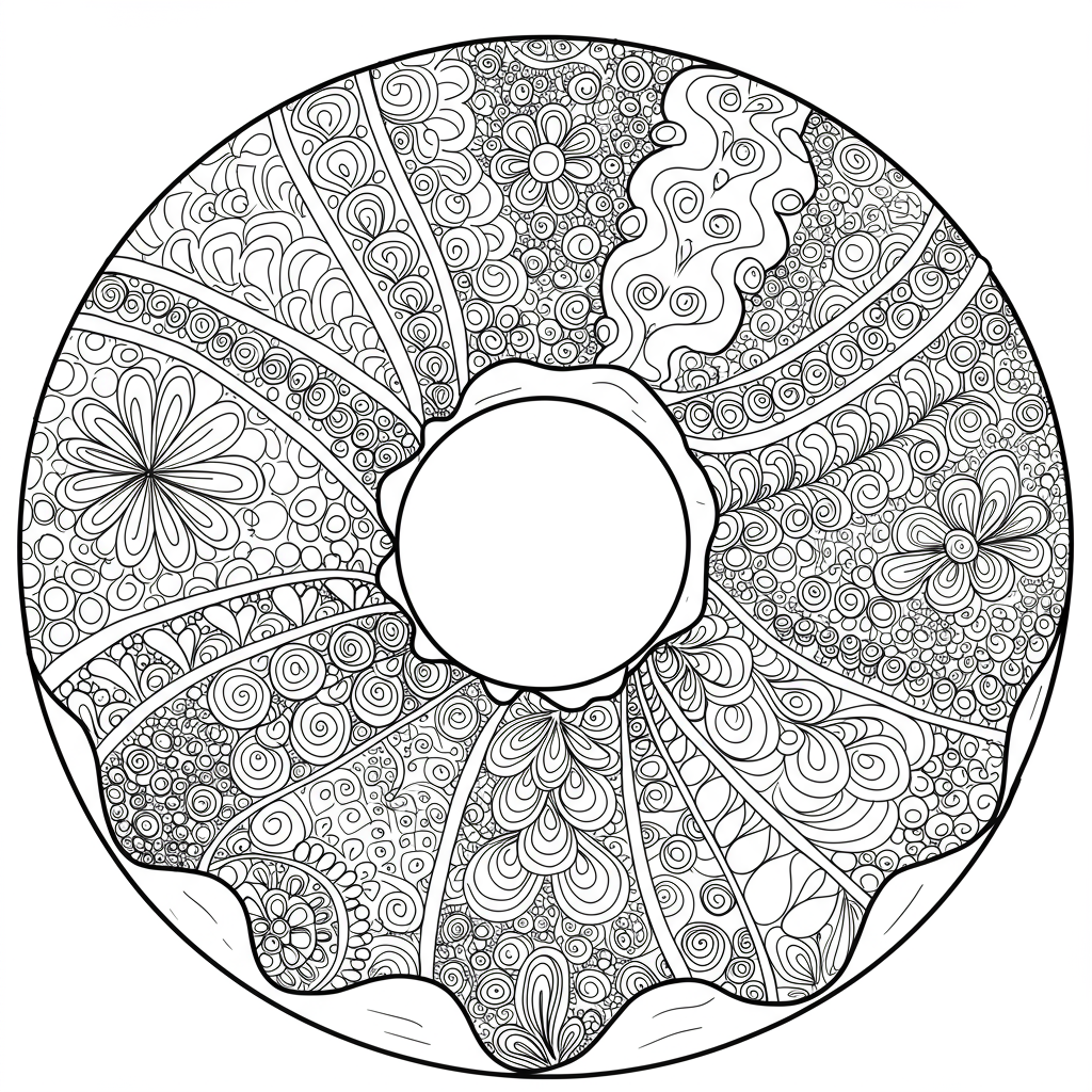 donut decorative coloring page
