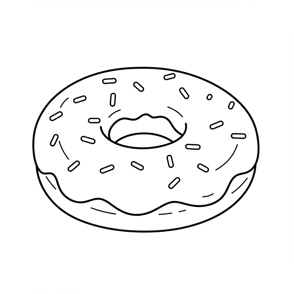 donut easy coloring page