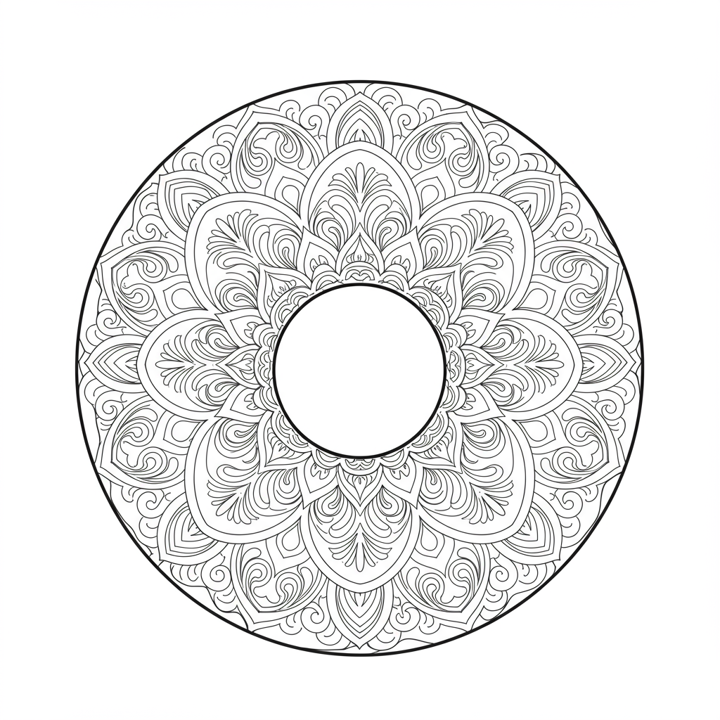 donut mandala coloring page