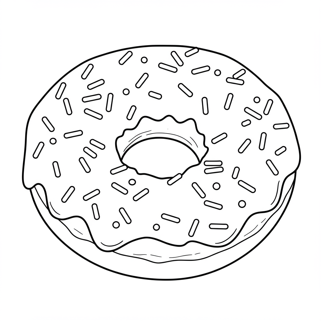 donut portrait coloring page