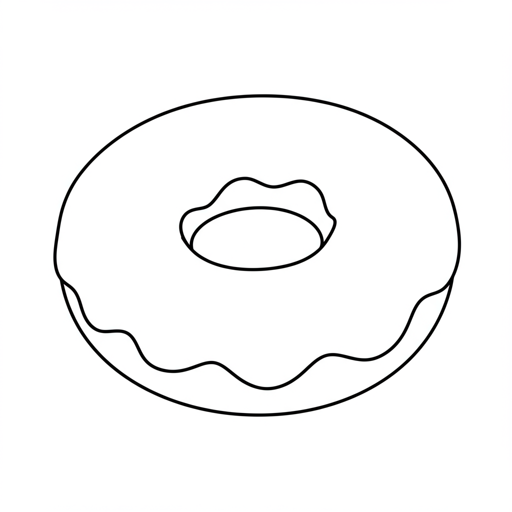 donut simple coloring page