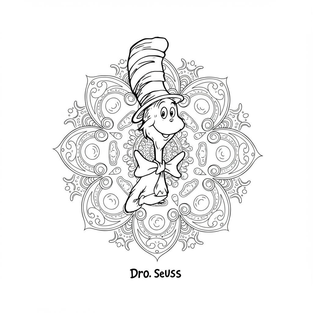 dr seuss dibujos para colorear de mandalas