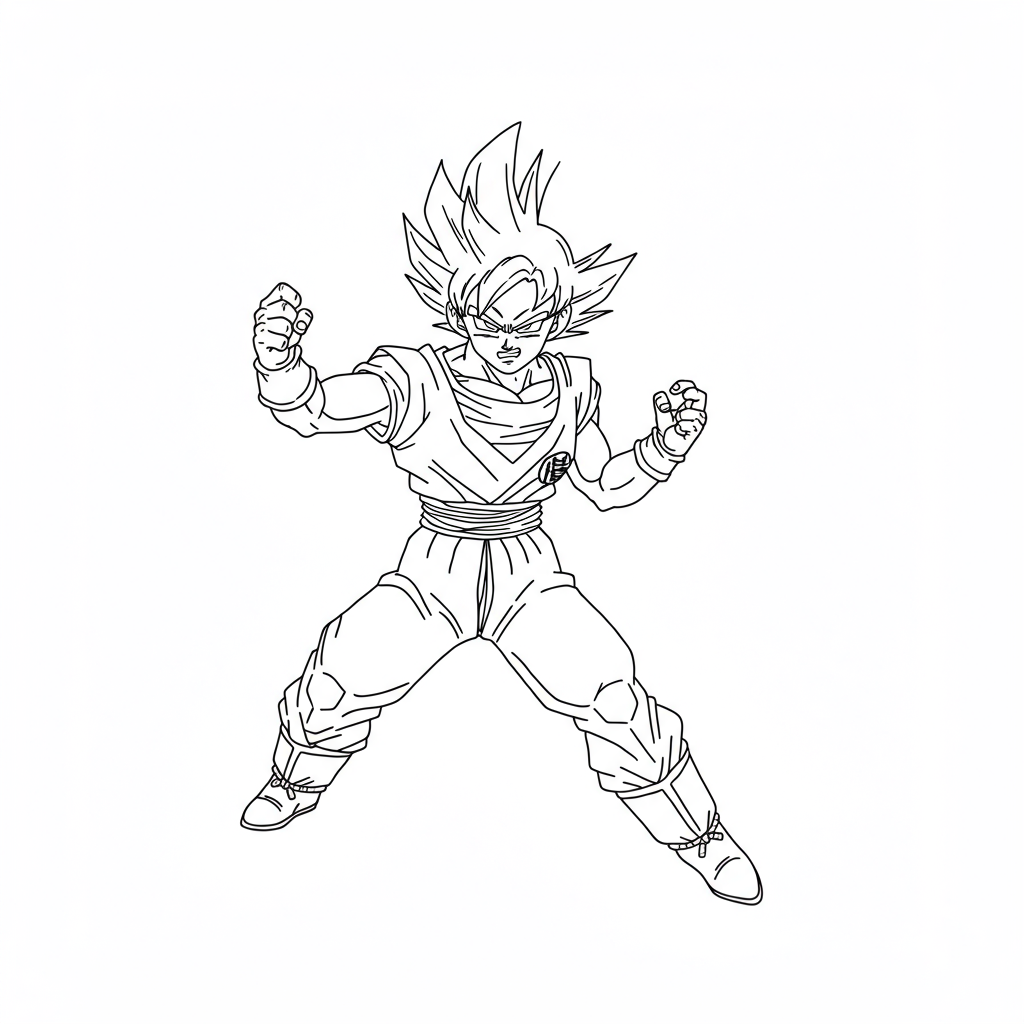 dragon ball z actie kleurplaat