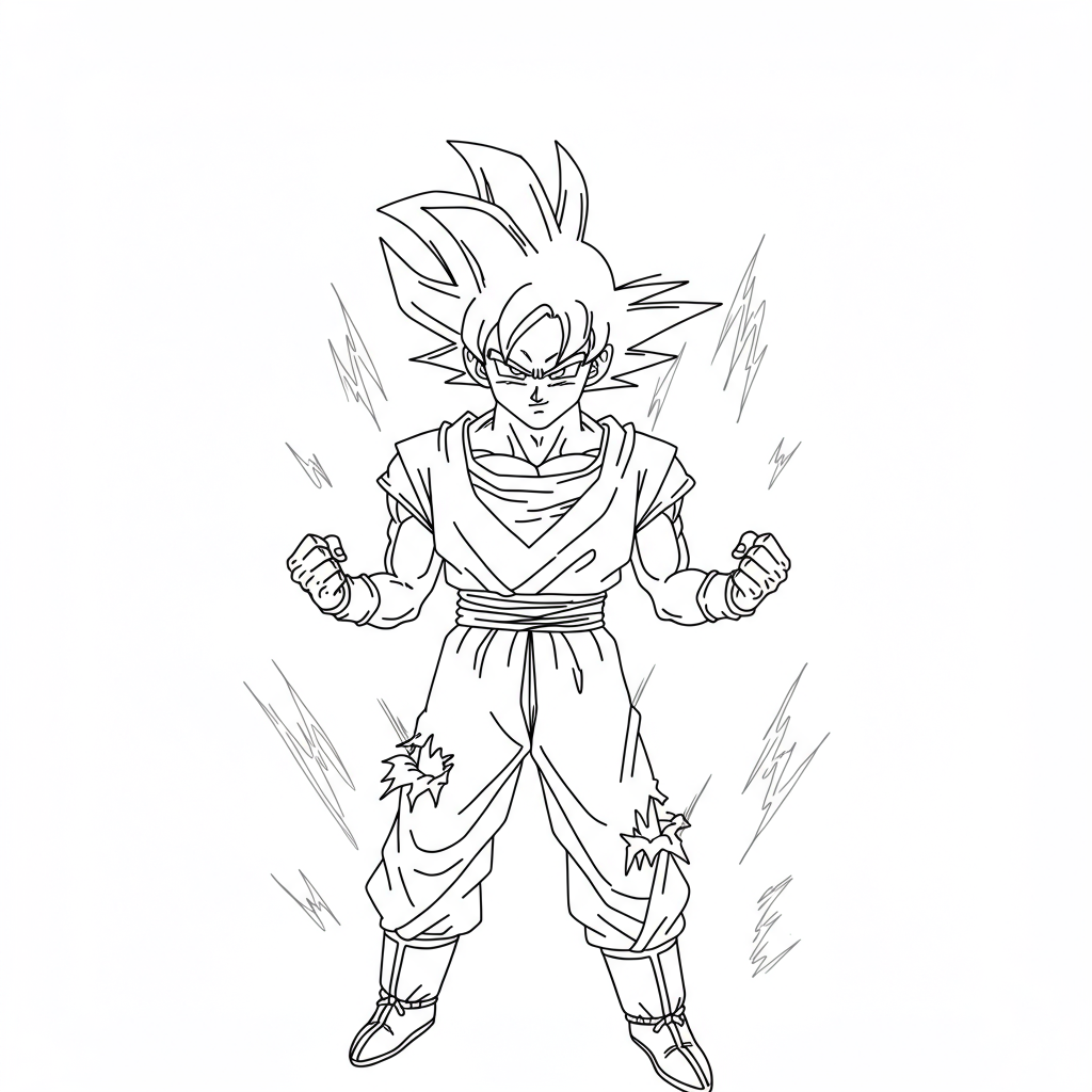 dragon ball z goku abstracte kleurplaat