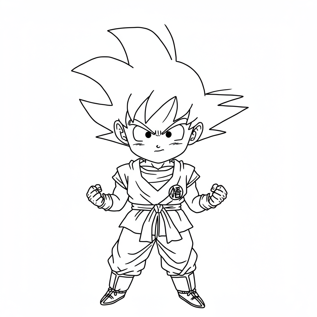 dragon ball z goku schattige kleurplaat