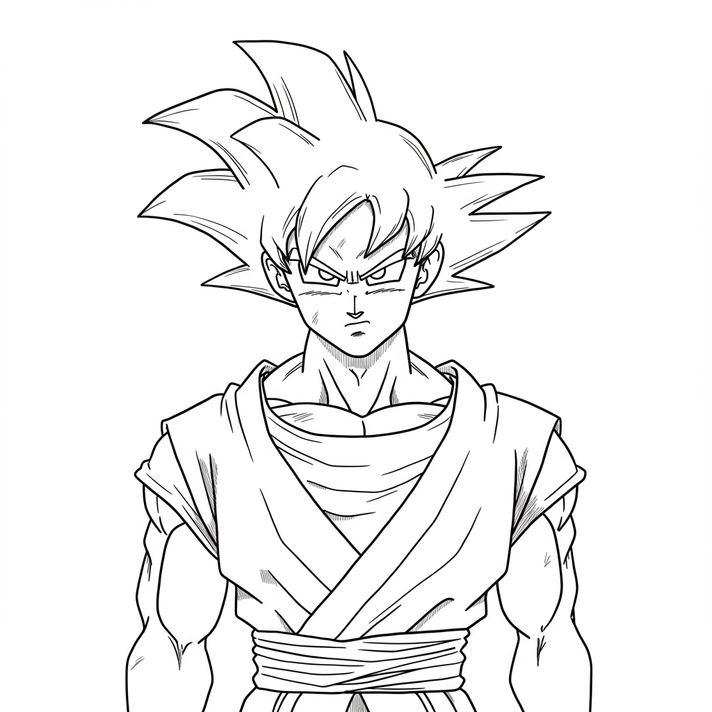 dragon ball z goku gedetailleerde kleurplaat