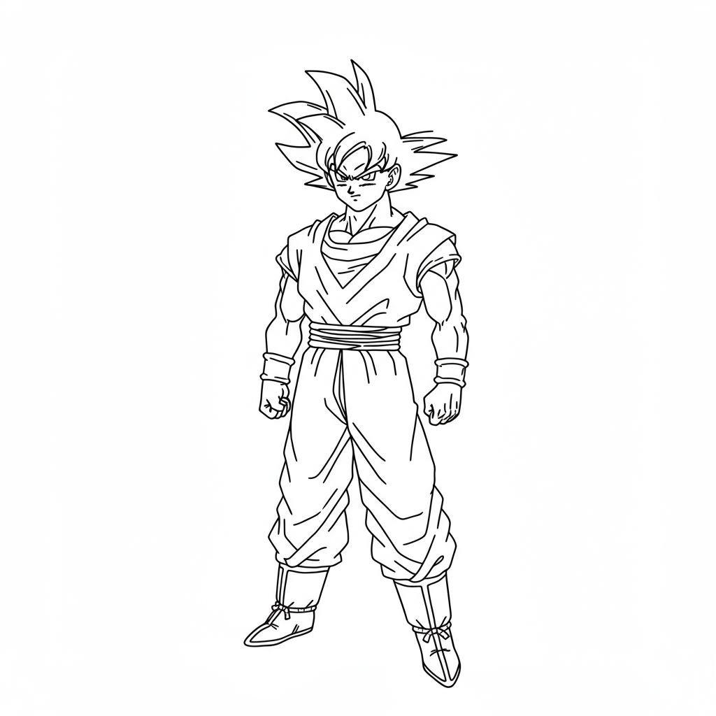 dragon ball z goku makkelijke kleurplaat