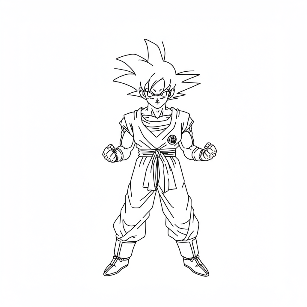 dragon ball z goku educatieve kleurplaat