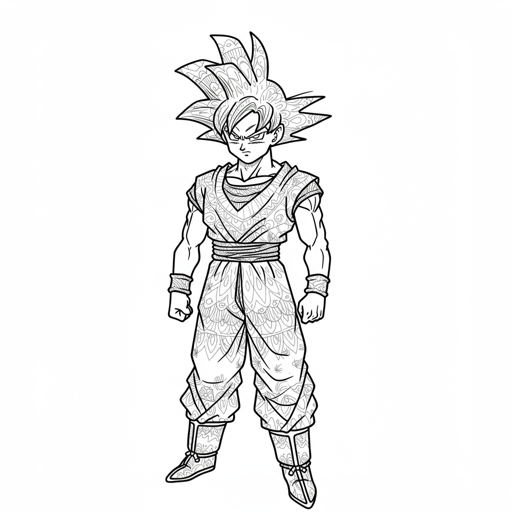 dragon ball z goku mandala kleurplaat