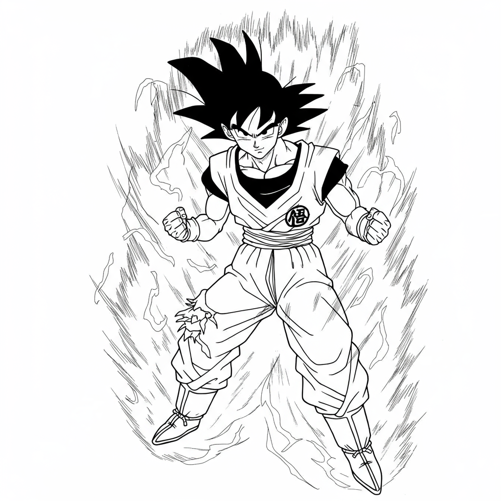 dragon ball z goku patroon kleurplaat