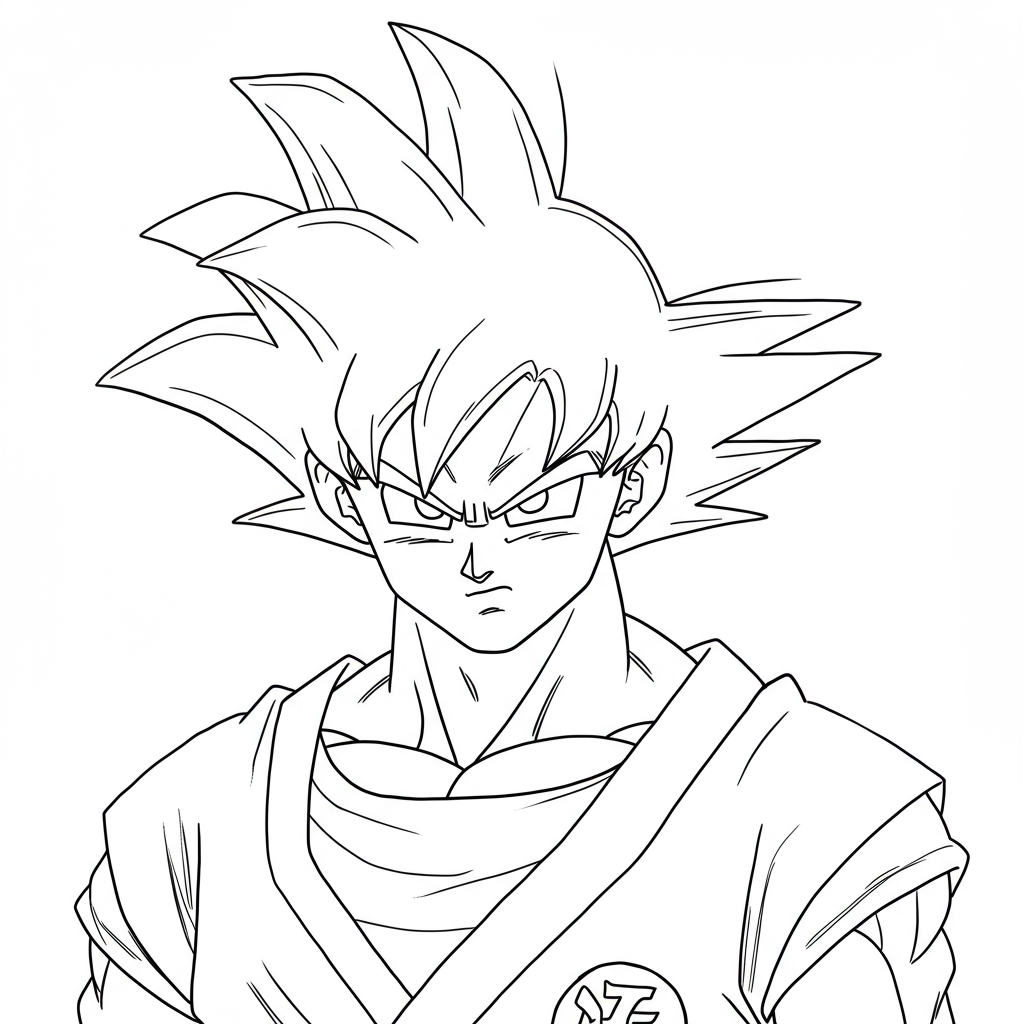 dragon ball z goku portret kleurplaat