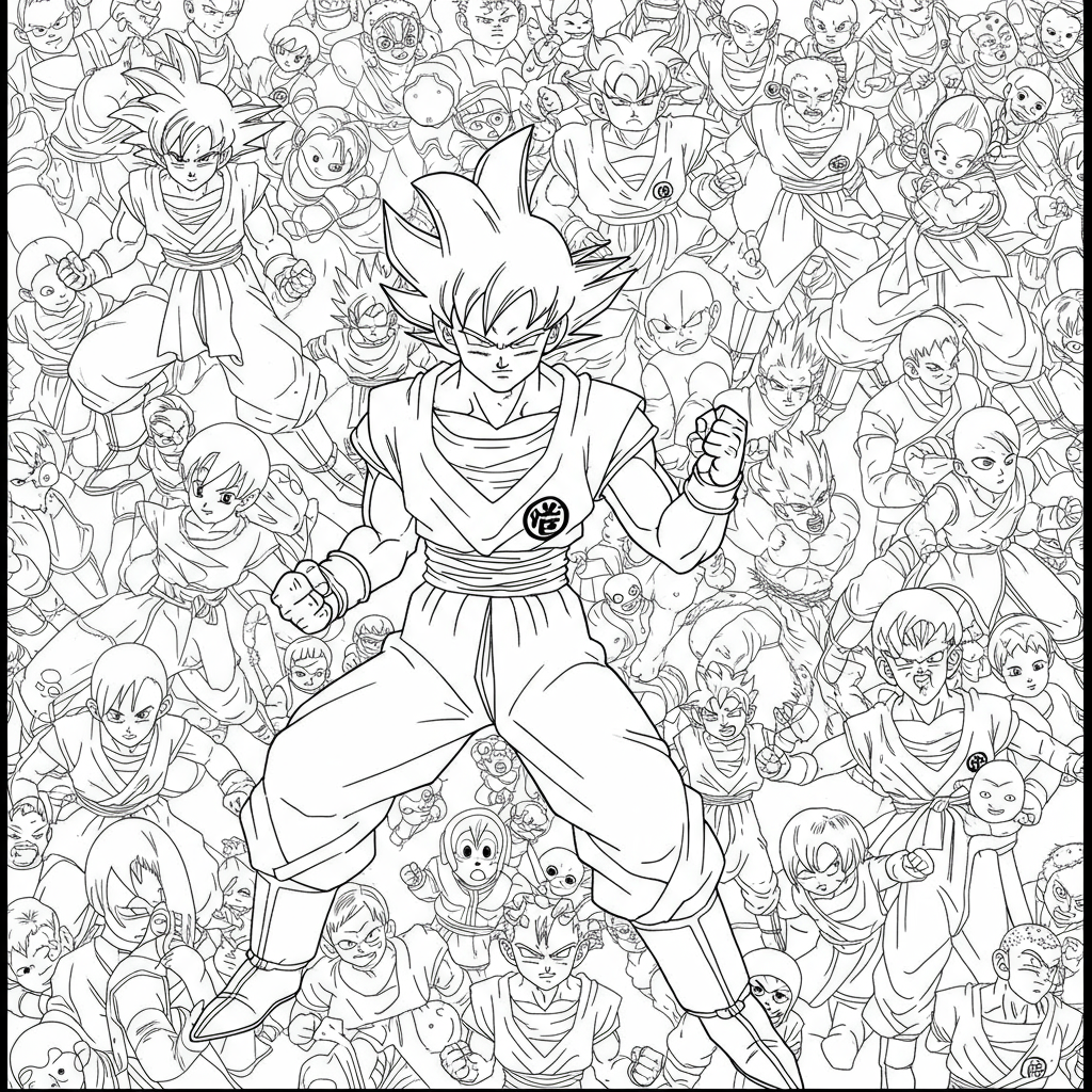 dragon ball z patroon kleurplaat