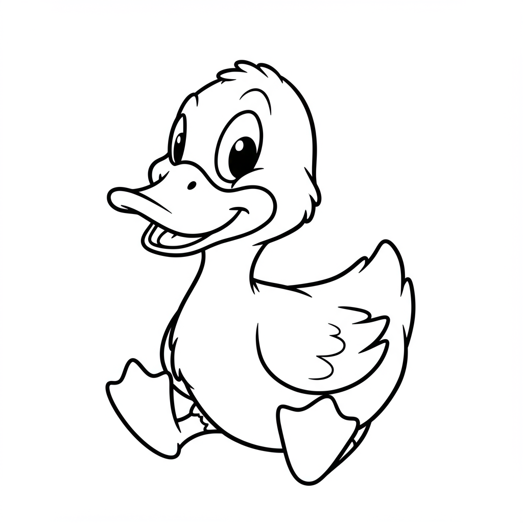 duck cartoon coloring page