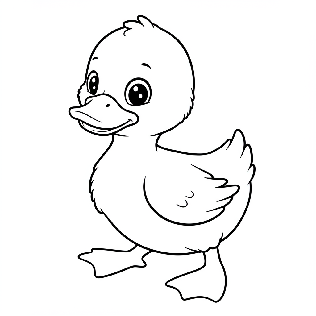 duck cute coloring page