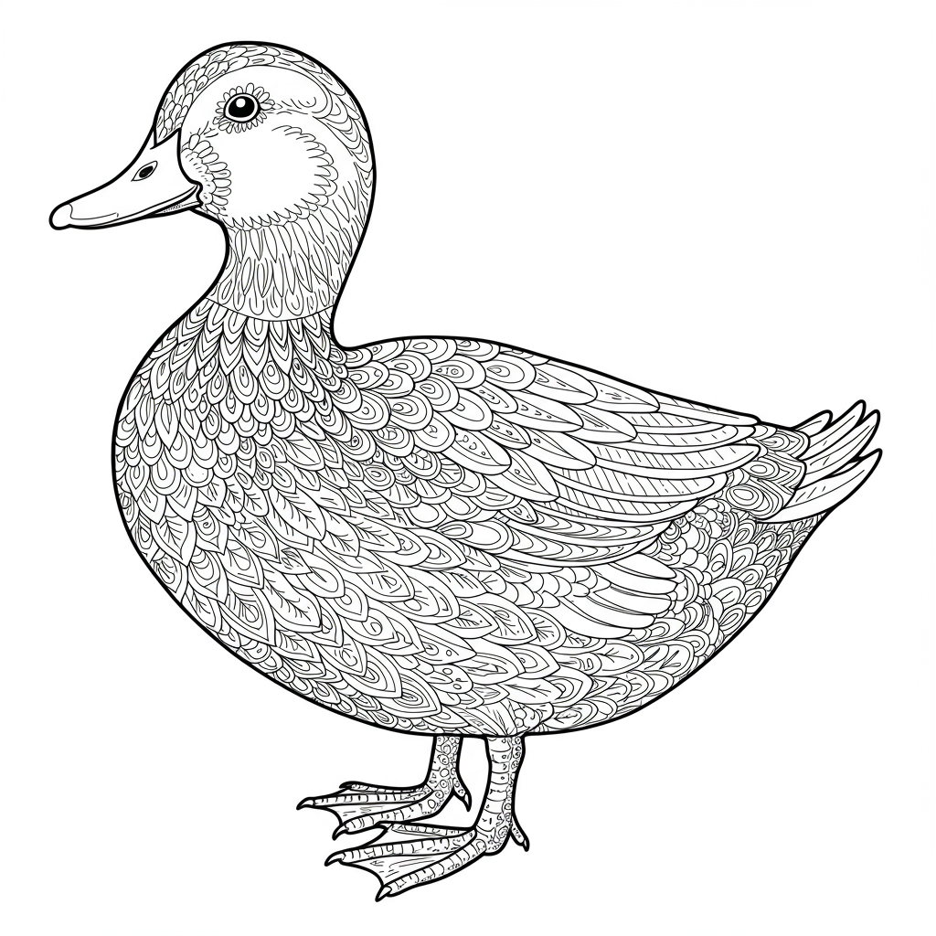 duck decorative coloring page