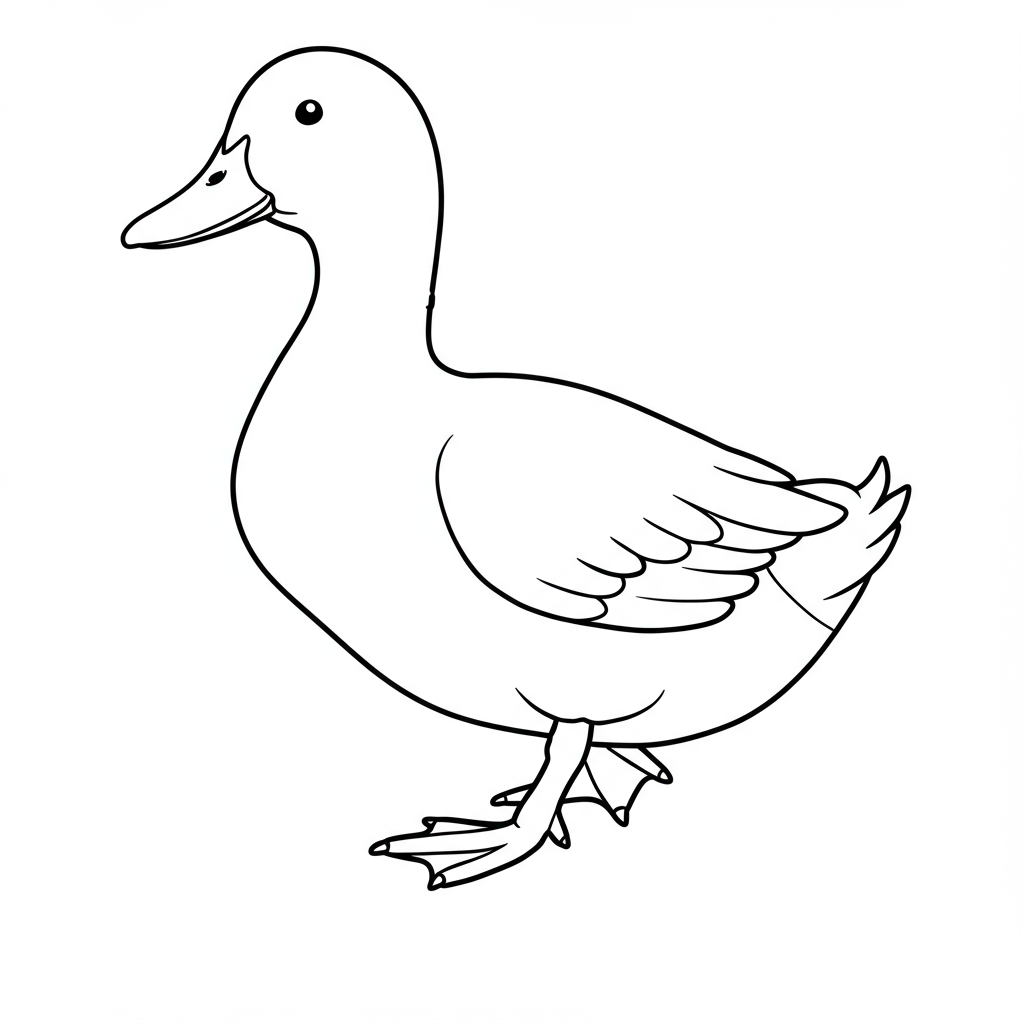 duck easy coloring page
