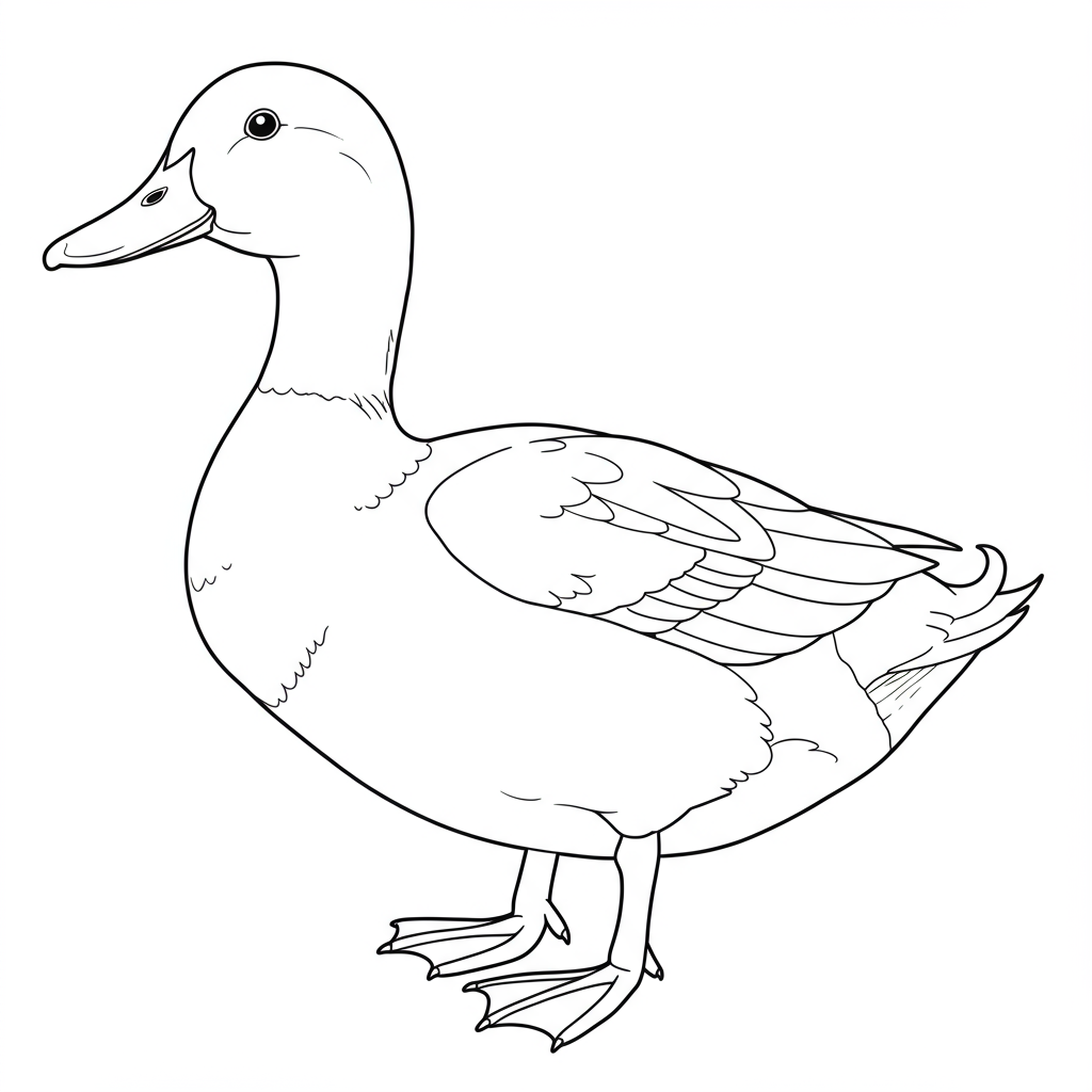 duck educational coloring page