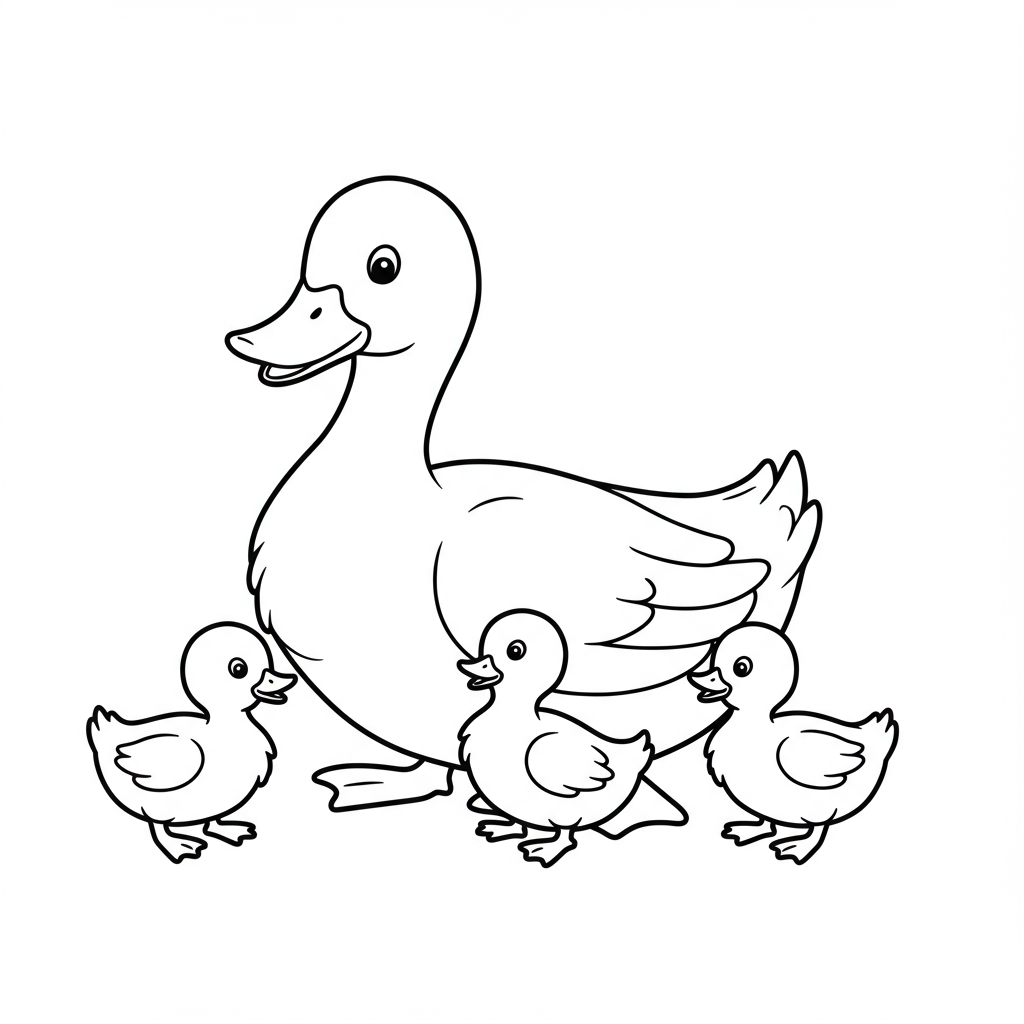 duck family coloring page