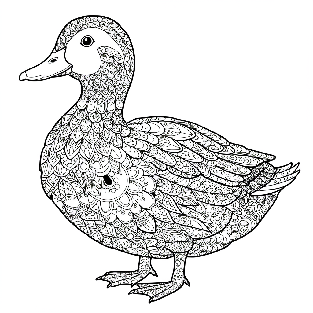 duck pattern coloring page