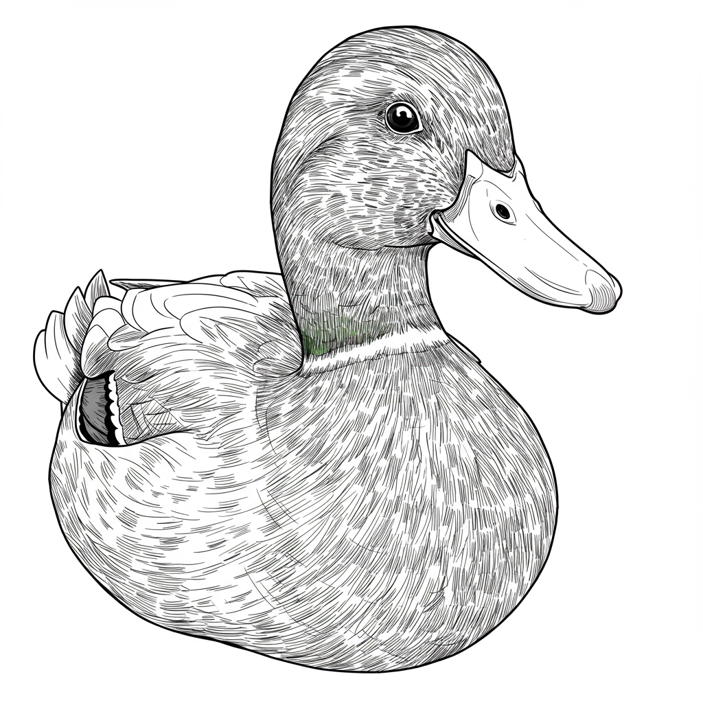 duck portrait coloring page