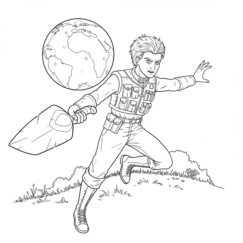 earth day action coloring page
