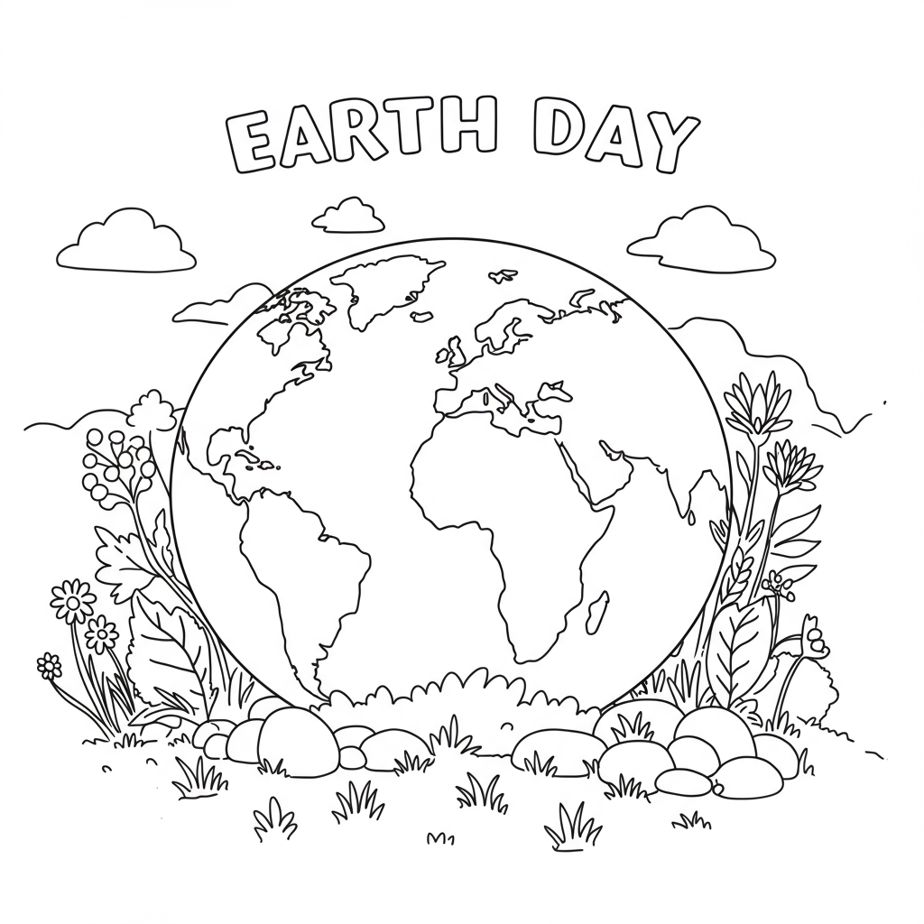 earth day easy coloring page