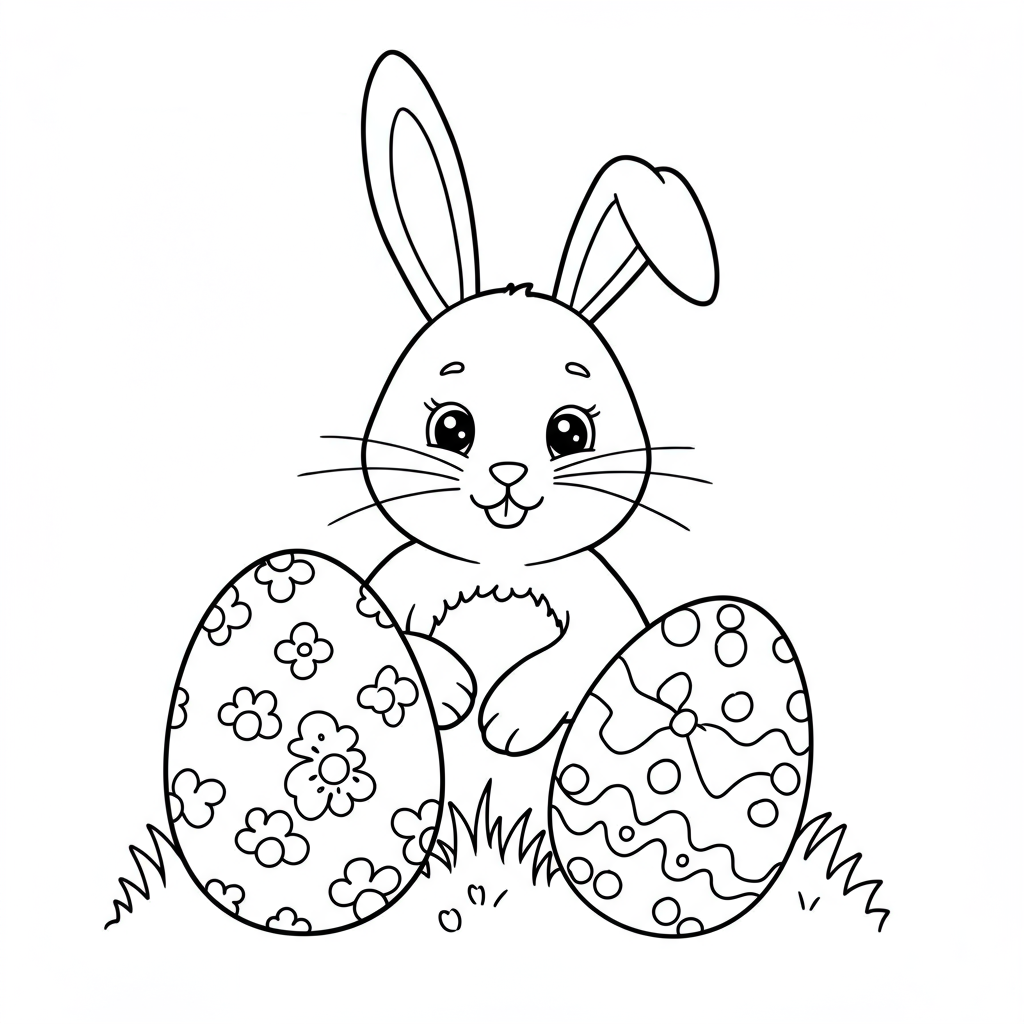 easter bunny baby coloring page