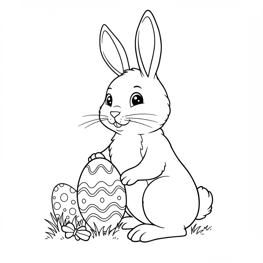 easter bunny cartoon coloring page