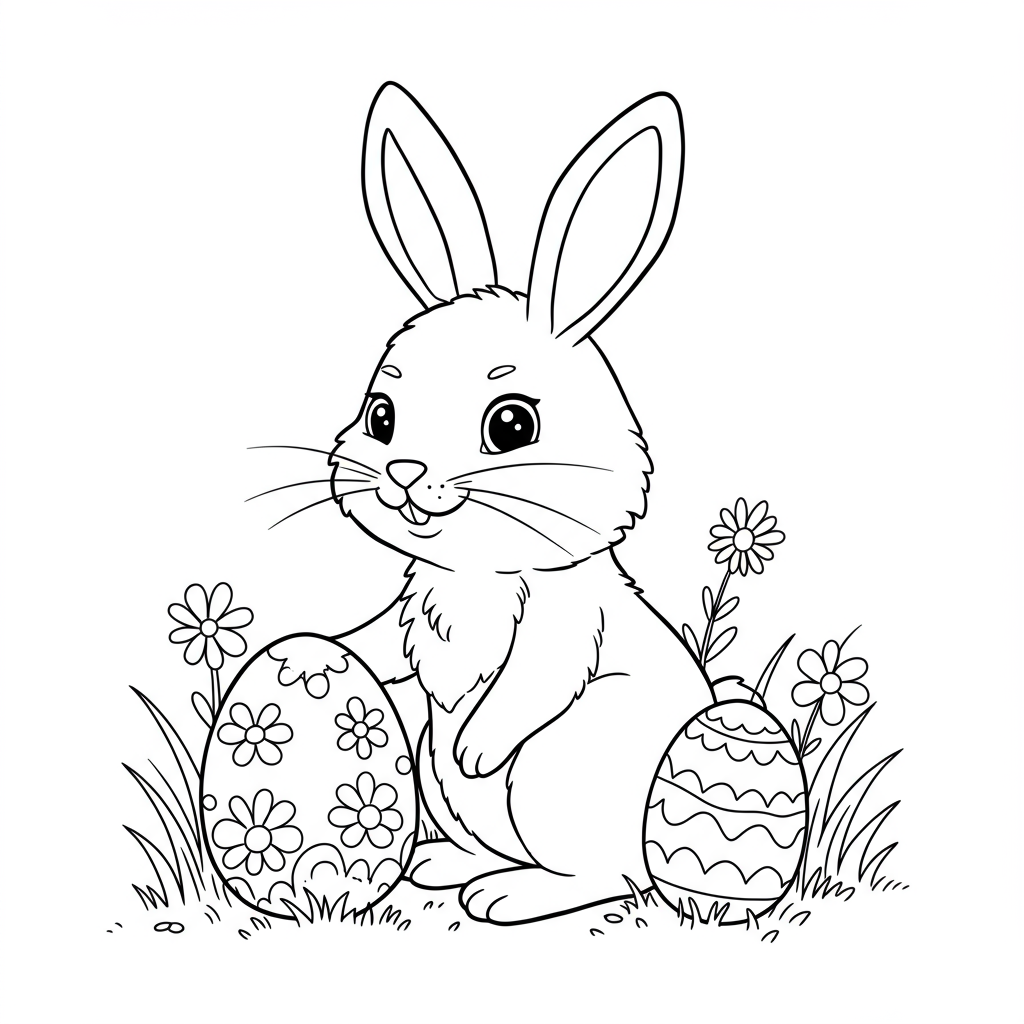 easter bunny easy coloring page