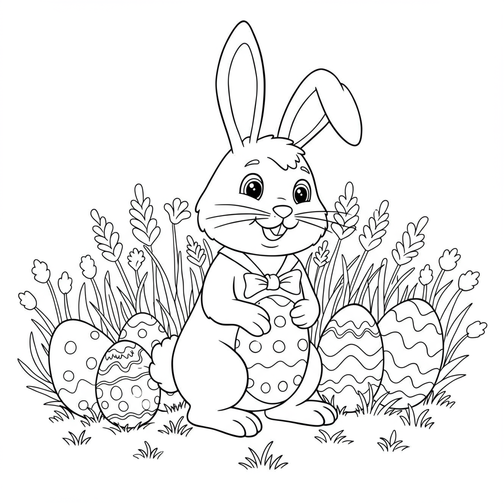 easter bunny educational coloring page